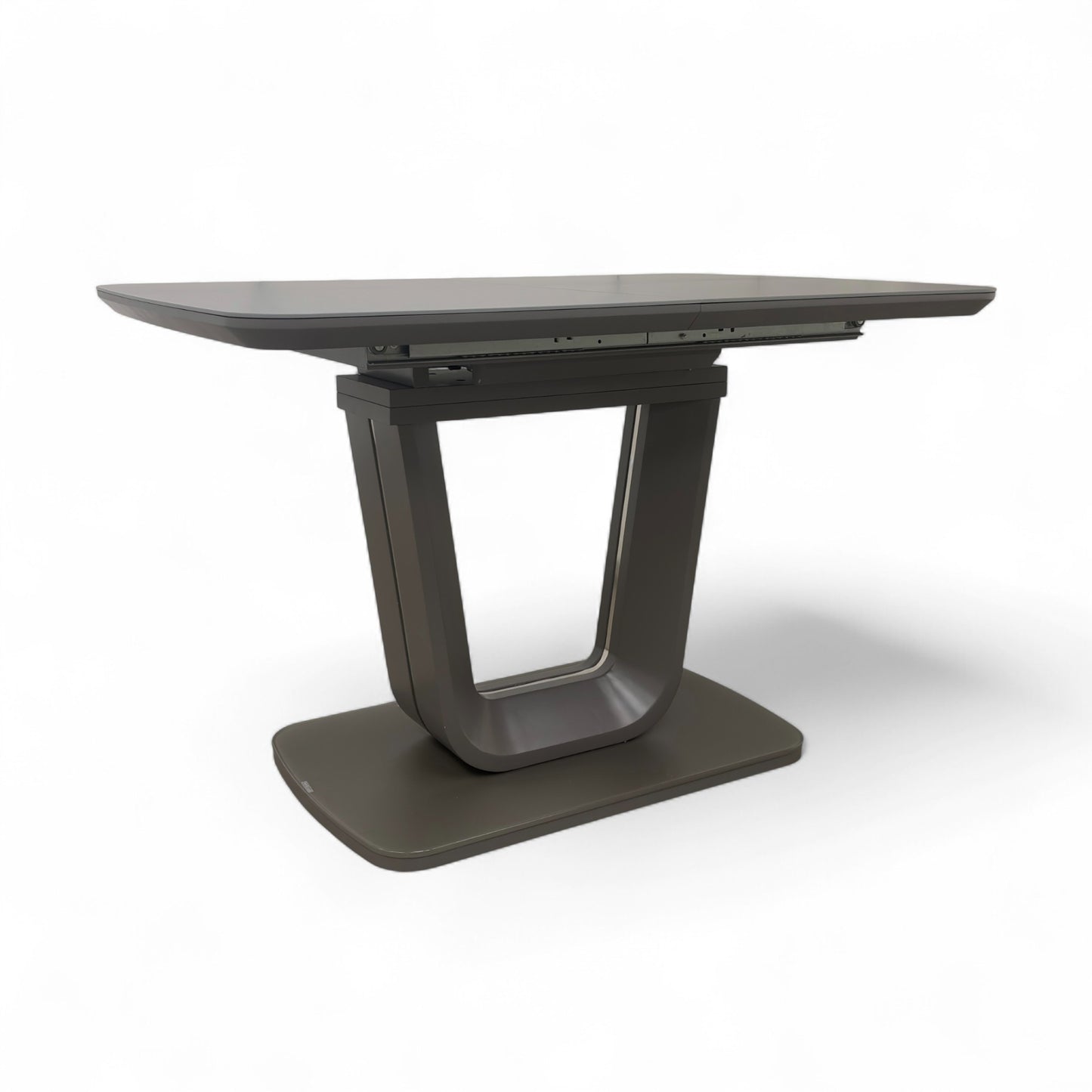 ‘Stockholm' High-gloss Grey Tempered Glass 120cm Extending Dining Table