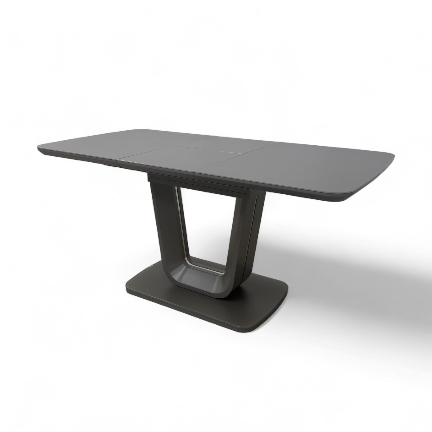 ‘Stockholm' High-gloss Grey Tempered Glass 120cm Extending Dining Table