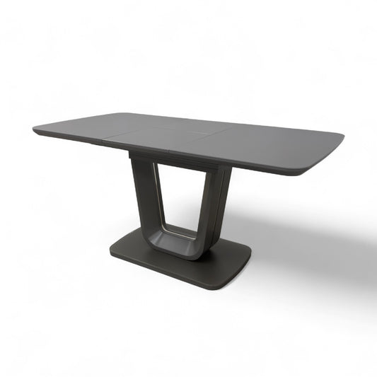 ‘Stockholm' High-gloss Grey Tempered Glass 120cm Extending Dining Table