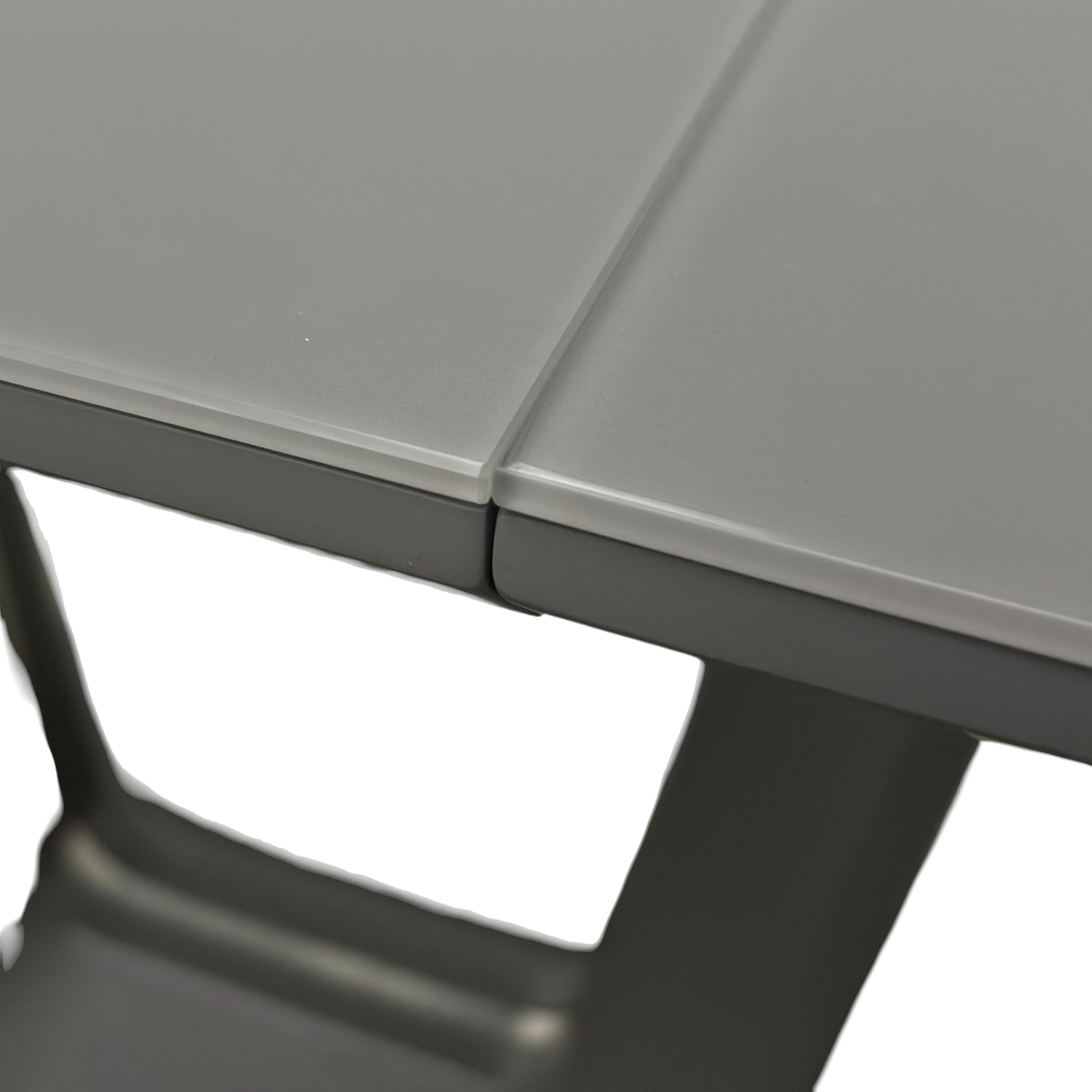 ‘Stockholm' High-gloss Grey Tempered Glass 120cm Extending Dining Table