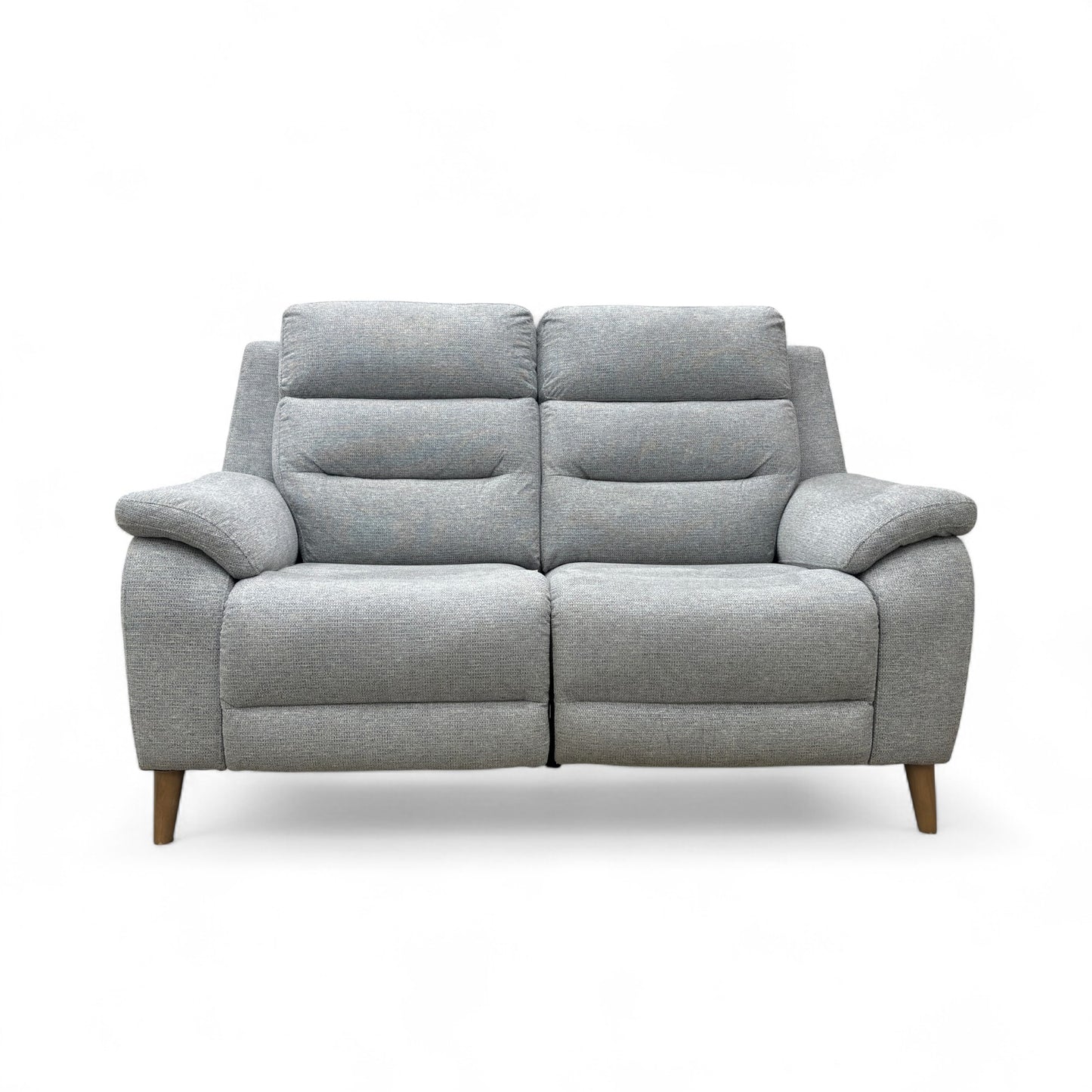 'Miller' Light Grey Tight Weave Fabric Power Recliner 2 Seater Sofa