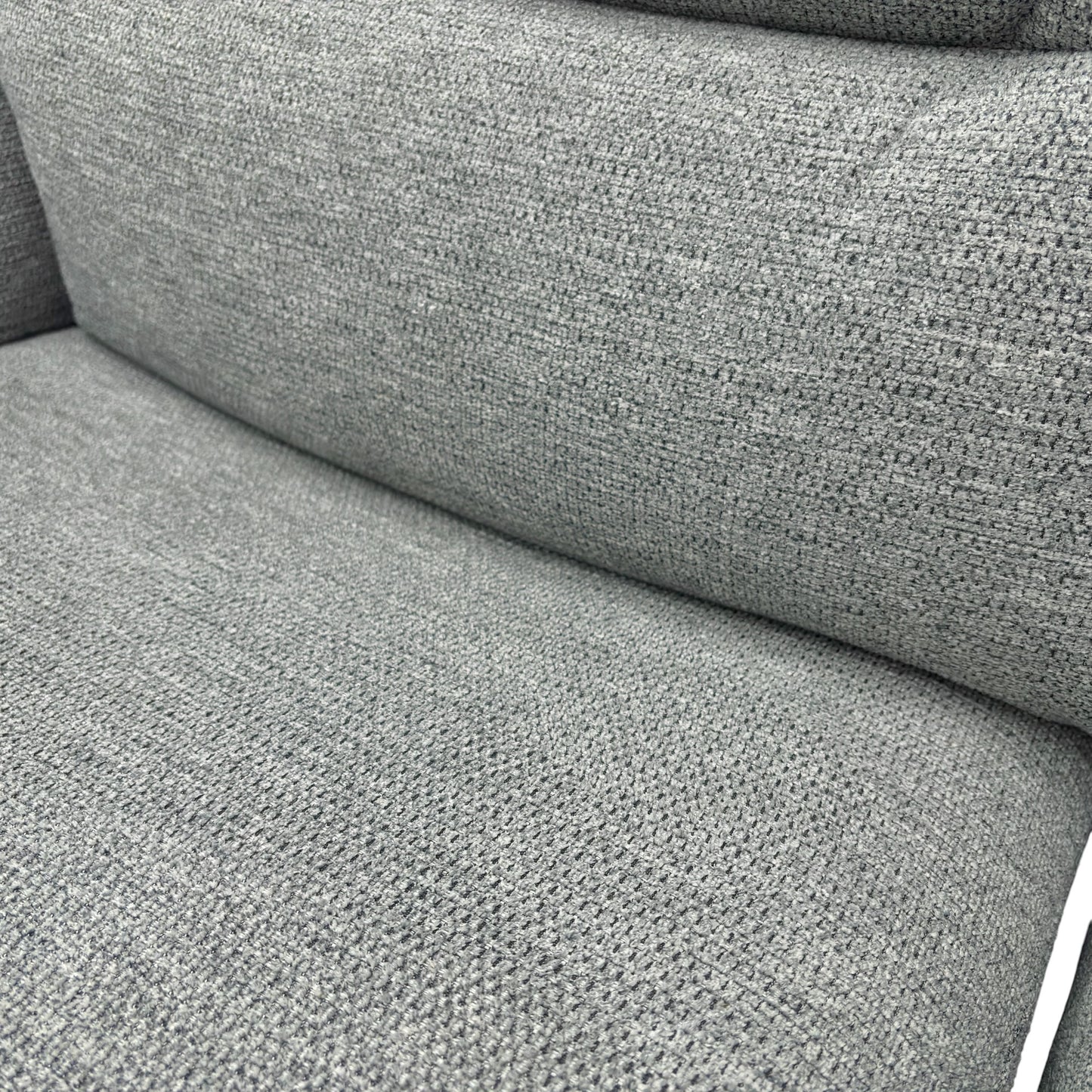 'Miller' Light Grey Tight Weave Fabric Power Recliner 2 Seater Sofa