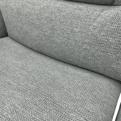 'Miller' Light Grey Tight Weave Fabric Power Recliner 2 Seater Sofa
