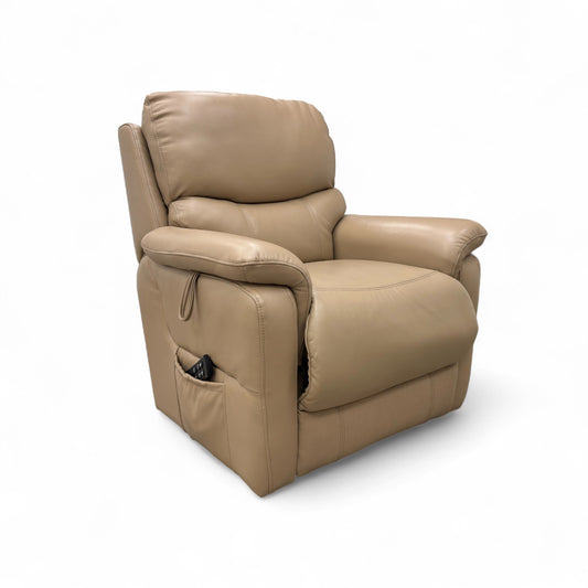 ‘Evelyn’ Taupe Leather Lift and Rise Chair