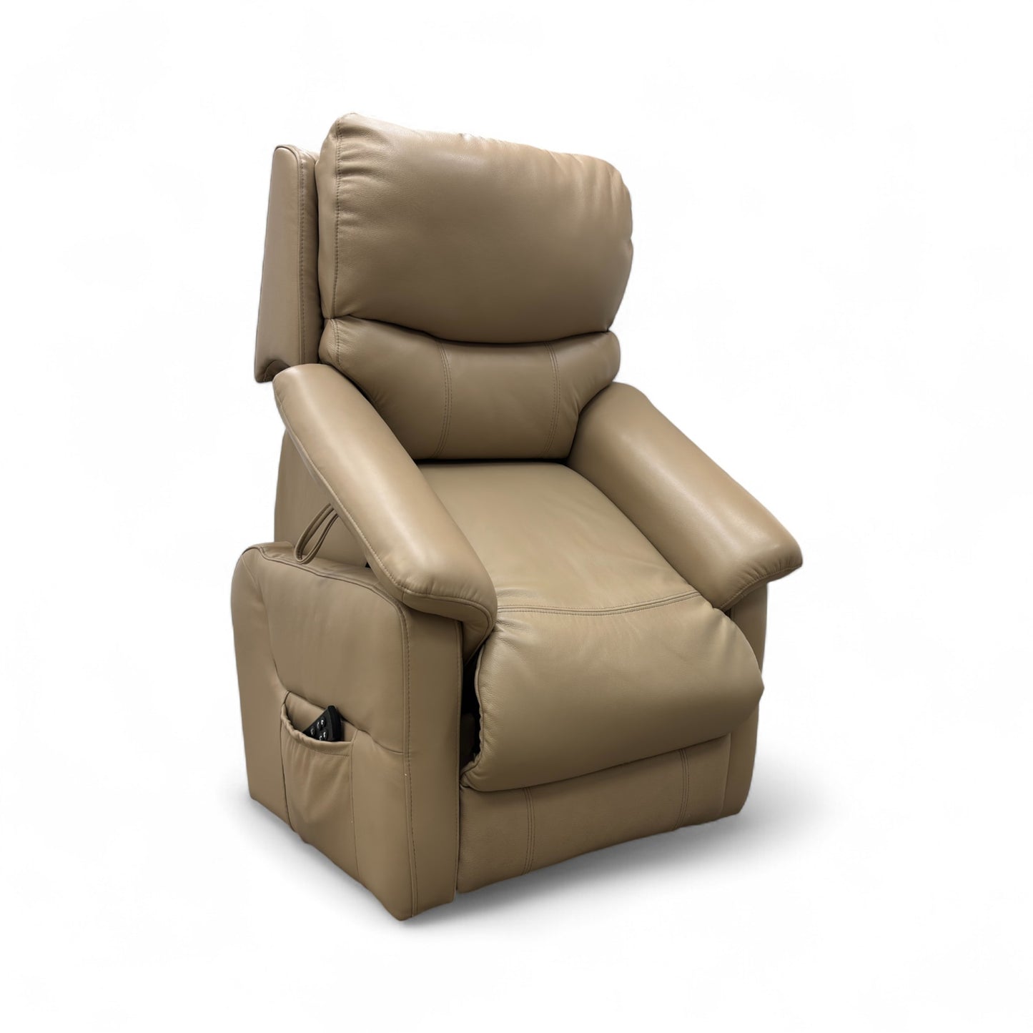 ‘Evelyn’ Taupe Leather Lift and Rise Chair