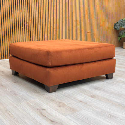 The Lounge Co. ‘Isobel’ Burnt Orange Velvet Rectangular Footstool