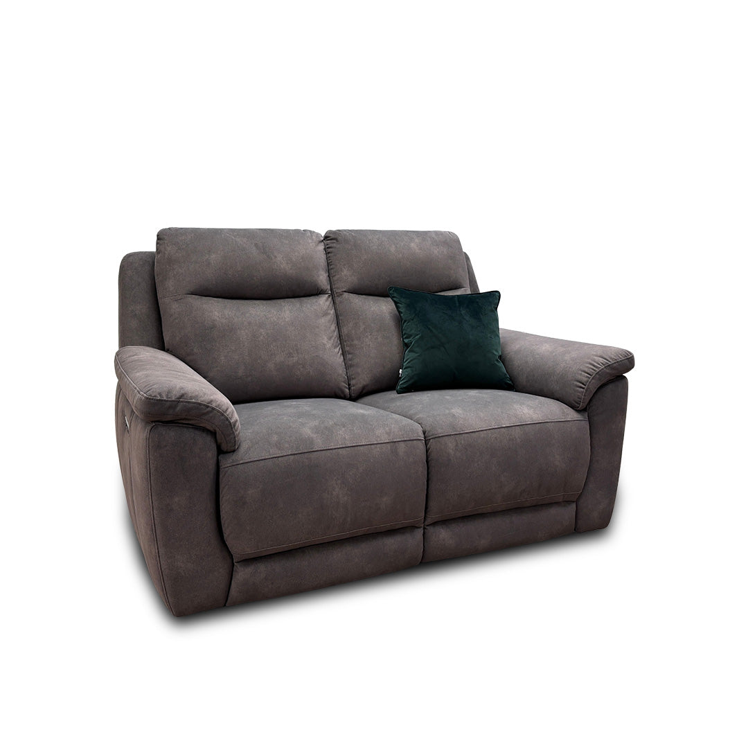 ‘Patricia’ Dexter Charcoal Velvet Power Recliner 2 Seater Sofa