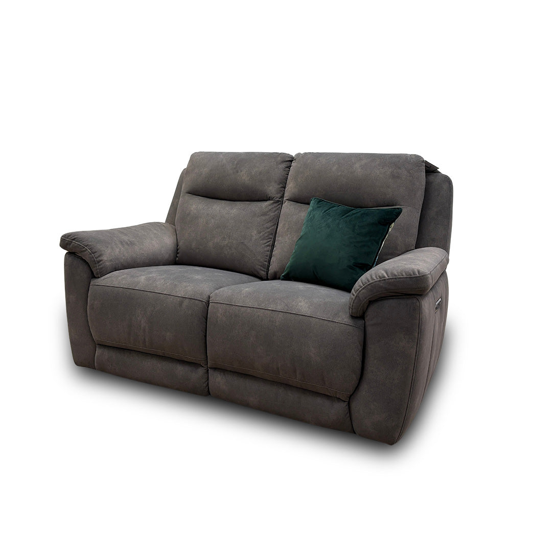 ‘Patricia’ Dexter Charcoal Velvet Power Recliner 2 Seater Sofa
