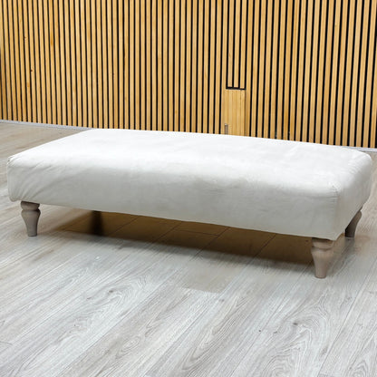 Ideal Home ‘Cotswold’ White Velvet Fabric Bench Footstool