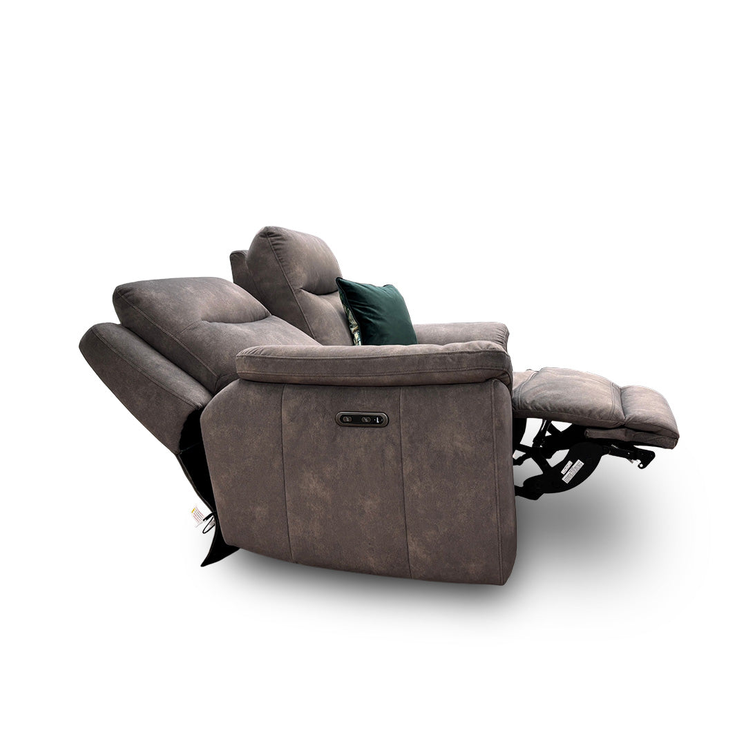 ‘Patricia’ Dexter Charcoal Velvet Power Recliner 2 Seater Sofa