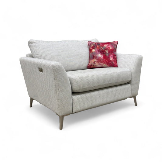‘Libby’ Silver Combination Libby Plain Power Recliner Cuddler