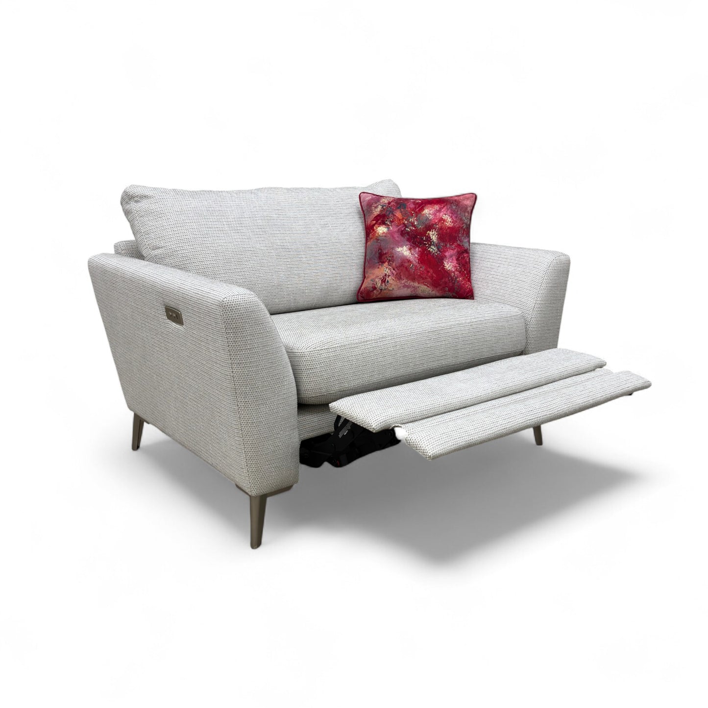 ‘Libby’ Silver Combination Libby Plain Power Recliner Cuddler
