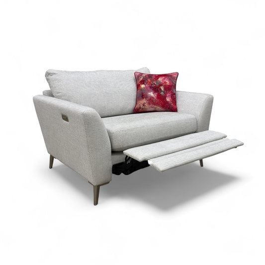 ‘Libby’ Silver Combination Libby Plain Power Recliner Cuddler