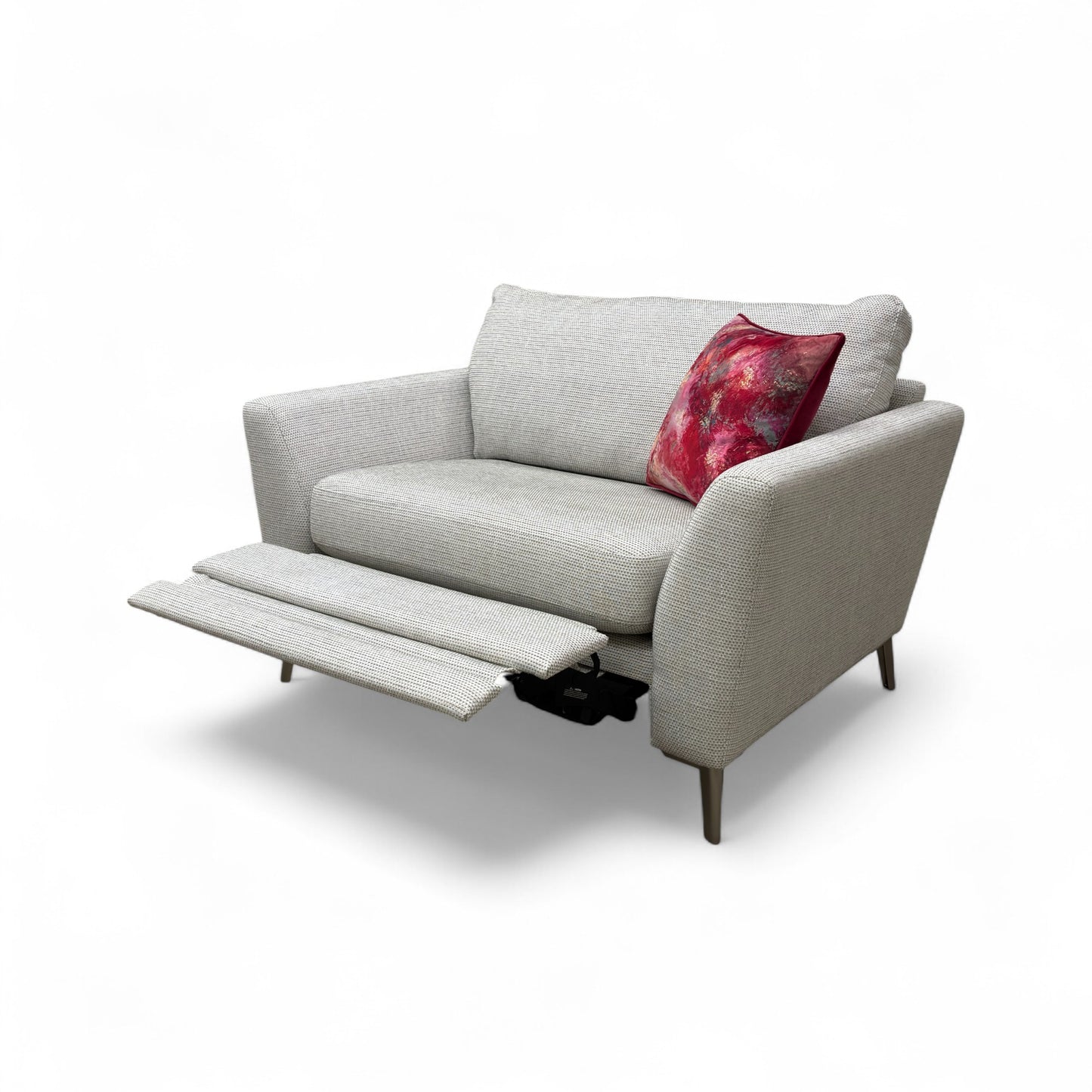 ‘Libby’ Silver Combination Libby Plain Power Recliner Cuddler