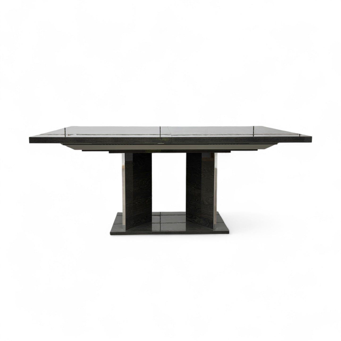 ‘Mia’ High-Gloss Dark Grey 180cm Large Extending Dining Table