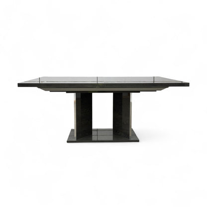 ‘Mia’ High-Gloss Dark Grey 180cm Large Extending Dining Table