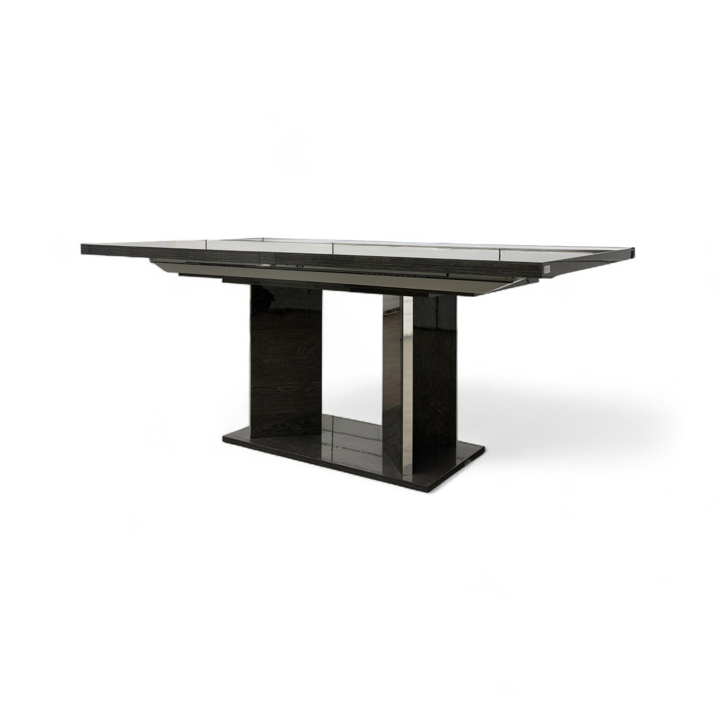‘Mia’ High-Gloss Dark Grey 180cm Large Extending Dining Table