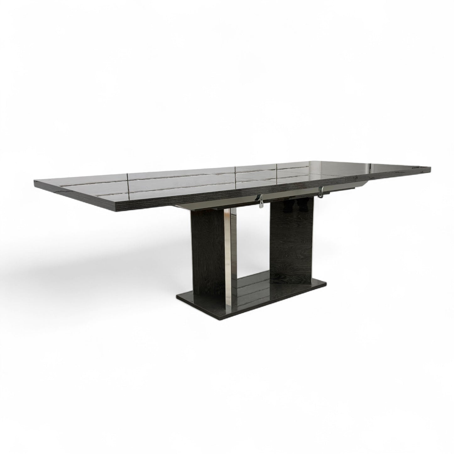 ‘Mia’ High-Gloss Dark Grey 180cm Large Extending Dining Table