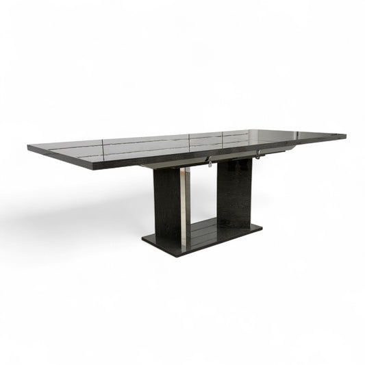 ‘Mia’ High-Gloss Dark Grey 180cm Large Extending Dining Table