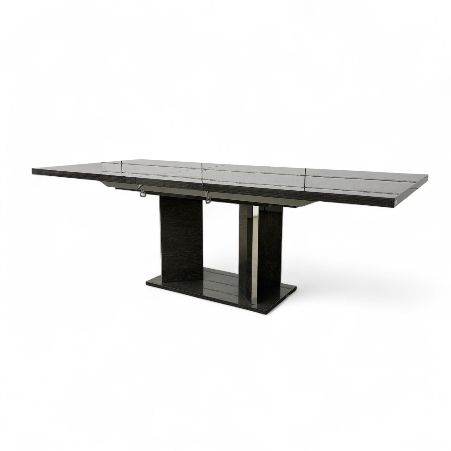 ‘Mia’ High-Gloss Dark Grey 180cm Large Extending Dining Table