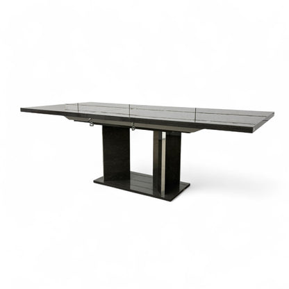 ‘Mia’ High-Gloss Dark Grey 180cm Large Extending Dining Table