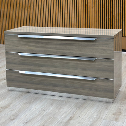 ‘Venezia’ Vg Grey High Gloss 3 Drawer Dresser