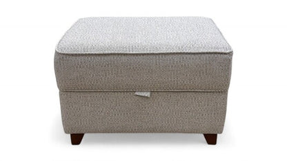 ‘Cory’ Dallas Silver Fabric Storage Footstool