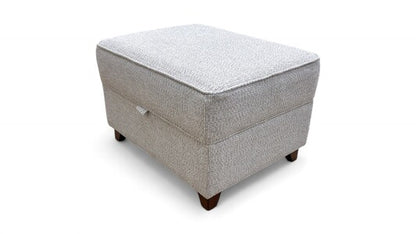 ‘Cory’ Dallas Silver Fabric Storage Footstool