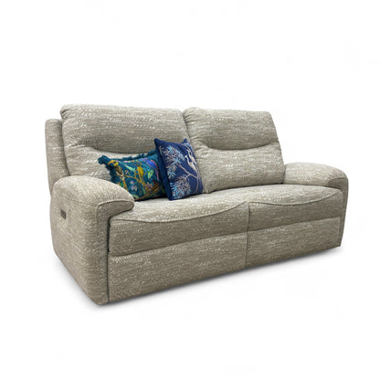 G Plan ‘Amesbury’ A049 Maddox Olive Tight Weave Fabric 3 Seater Power Recliner Sofa