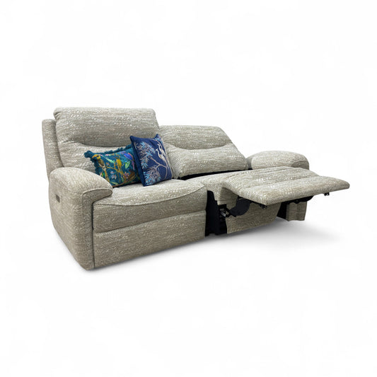 G Plan ‘Amesbury’ A049 Maddox Olive Tight Weave Fabric 3 Seater Power Recliner Sofa