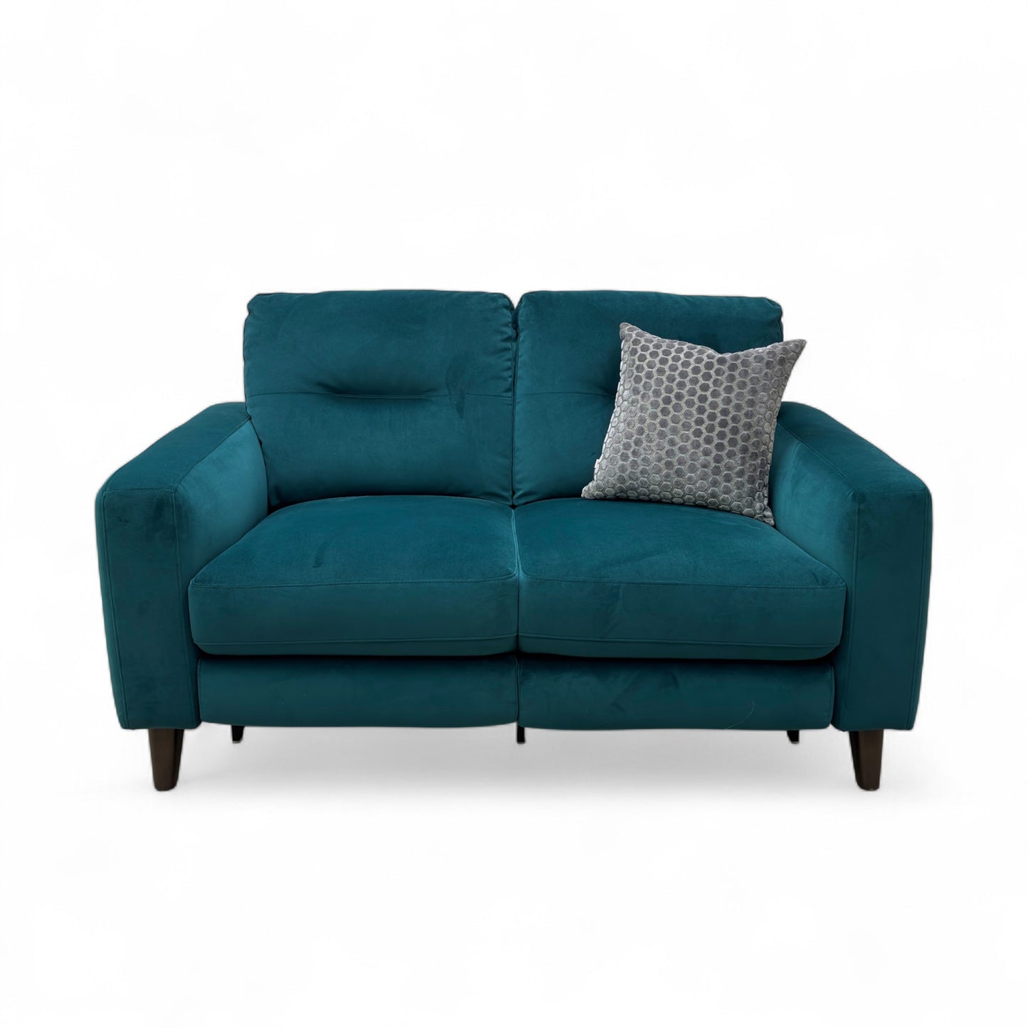 ‘Jules’ Fab-Meg-R36 Lake Green Velvet 2 Seater Power Recliner Sofa