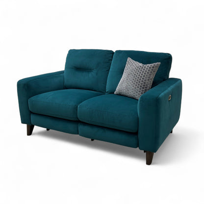 ‘Jules’ Fab-Meg-R36 Lake Green Velvet 2 Seater Power Recliner Sofa