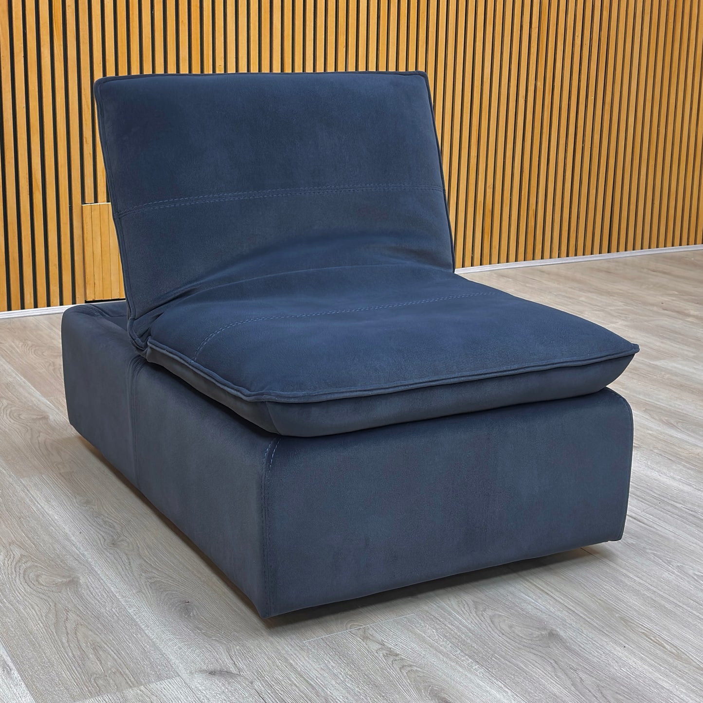 ‘Starlight Express’ Dark Navy Blue Velvet Chair Storage Footstool