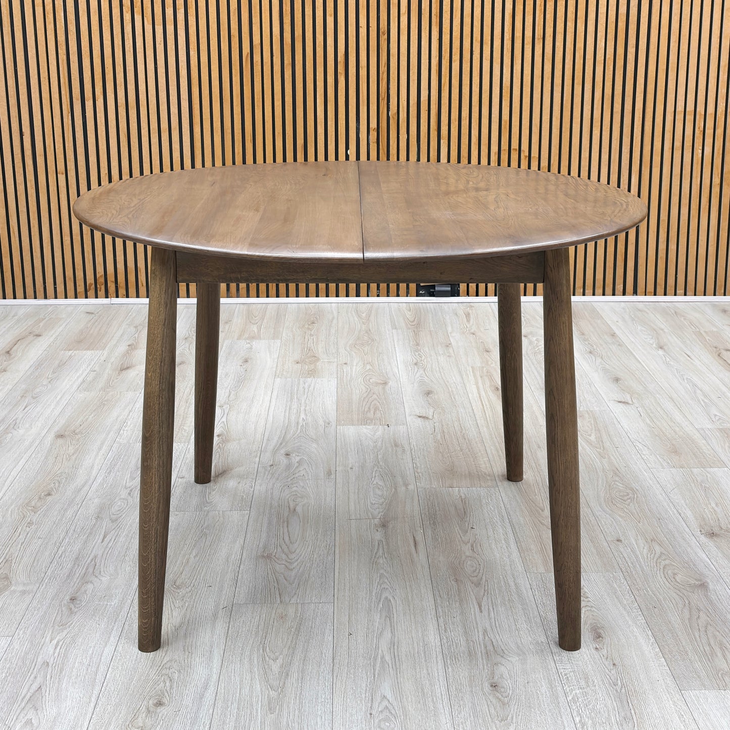 ‘Stockholm’ Dark Oak Solid Oak 110cm Round Extending Dining Table