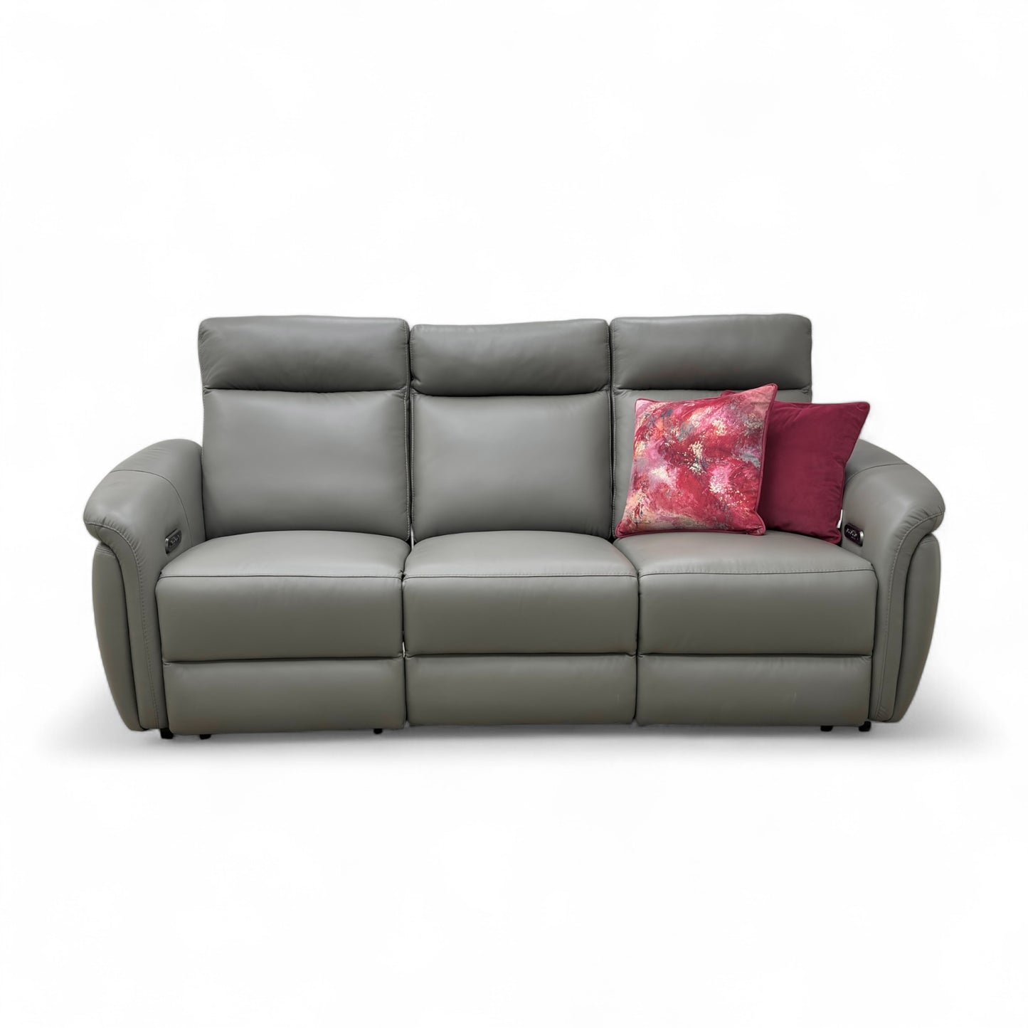 ‘Dublin’ Natural Ash La-4825 Leather 3 Seater Power Recliner with Power Headrest