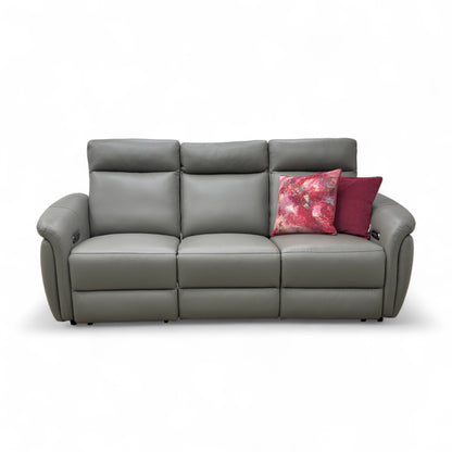 ‘Dublin’ Natural Ash La-4825 Leather 3 Seater Power Recliner with Power Headrest