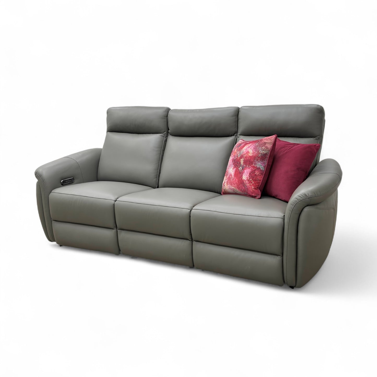 ‘Dublin’ Natural Ash La-4825 Leather 3 Seater Power Recliner with Power Headrest