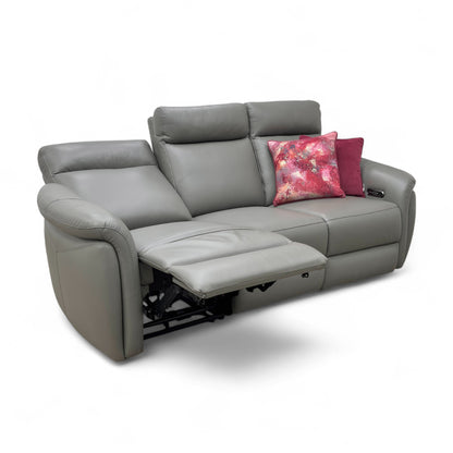 ‘Dublin’ Natural Ash La-4825 Leather 3 Seater Power Recliner with Power Headrest
