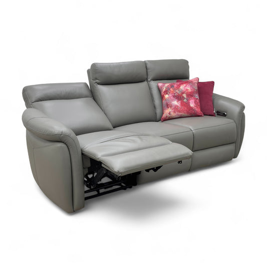 ‘Dublin’ Natural Ash La-4825 Leather 3 Seater Power Recliner with Power Headrest