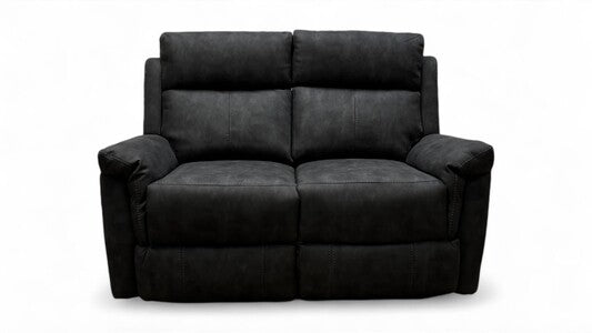 ‘Oscar’ Charcoal Soft Leather Manual Recliner 2 Seater Sofa