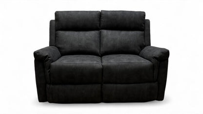‘Oscar’ Charcoal Soft Leather Manual Recliner 2 Seater Sofa