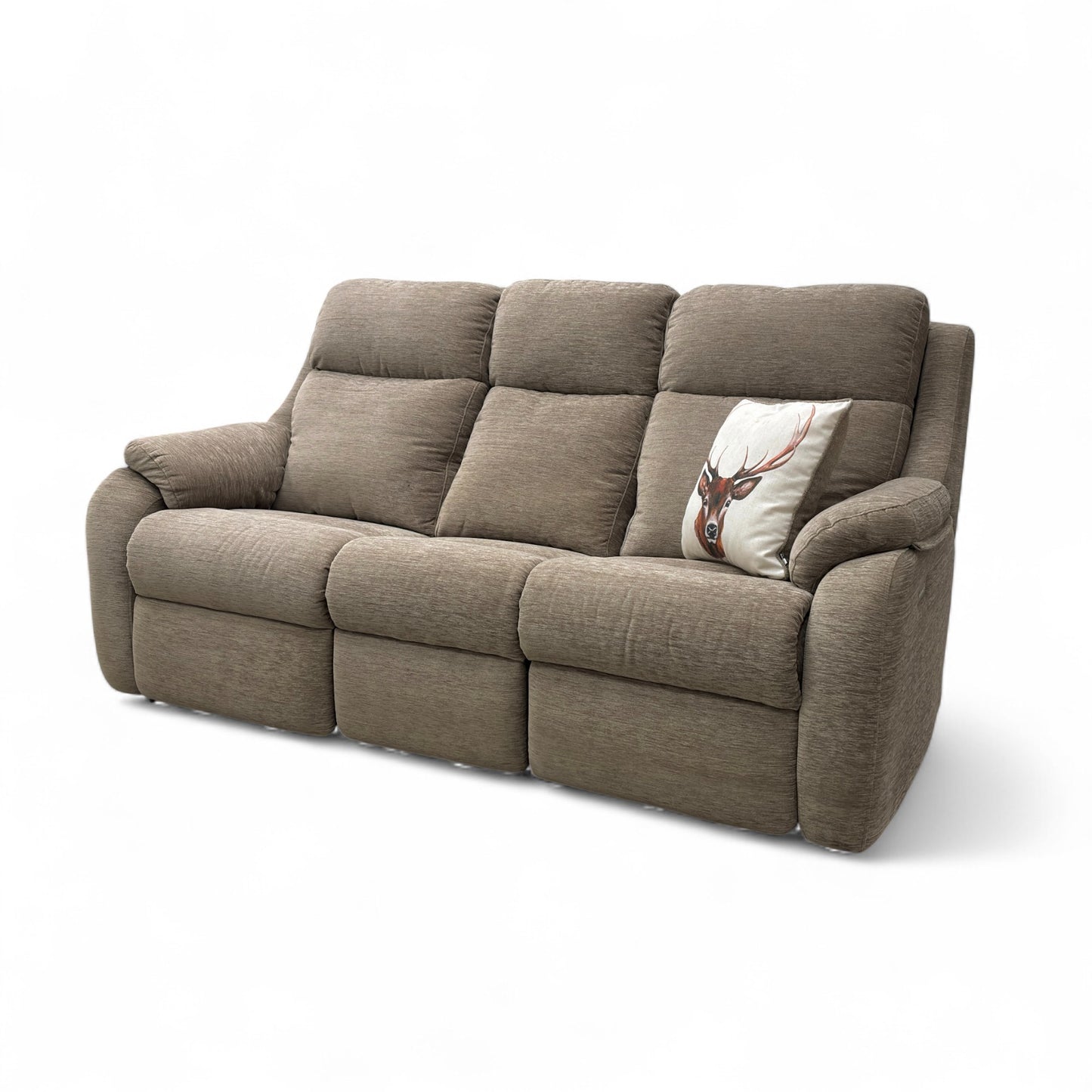 G Plan ‘Kingsbury’ C224 Destiny Storm Chenille Fabric Power Recliner 3 Seater Sofa with Power Headrest and Power Lumbar