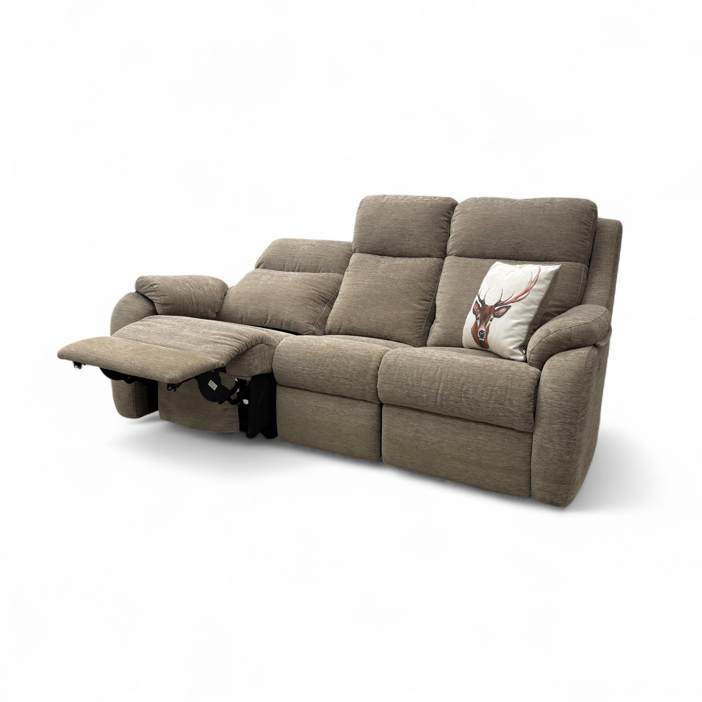 G Plan ‘Kingsbury’ C224 Destiny Storm Chenille Fabric Power Recliner 3 Seater Sofa with Power Headrest and Power Lumbar