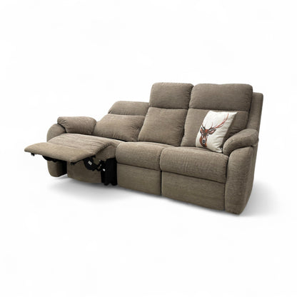 G Plan ‘Kingsbury’ C224 Destiny Storm Chenille Fabric Power Recliner 3 Seater Sofa with Power Headrest and Power Lumbar