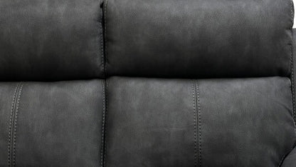 ‘Oscar’ Charcoal Soft Leather Manual Recliner 3 + 2 Seater Sofa Set