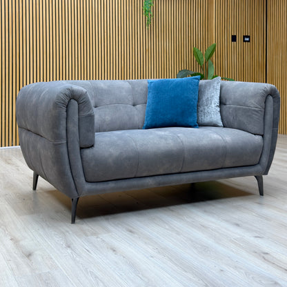 ‘Sienna’ Dexter Mocha Grey Velvet Fabric 2 Seater Sofa