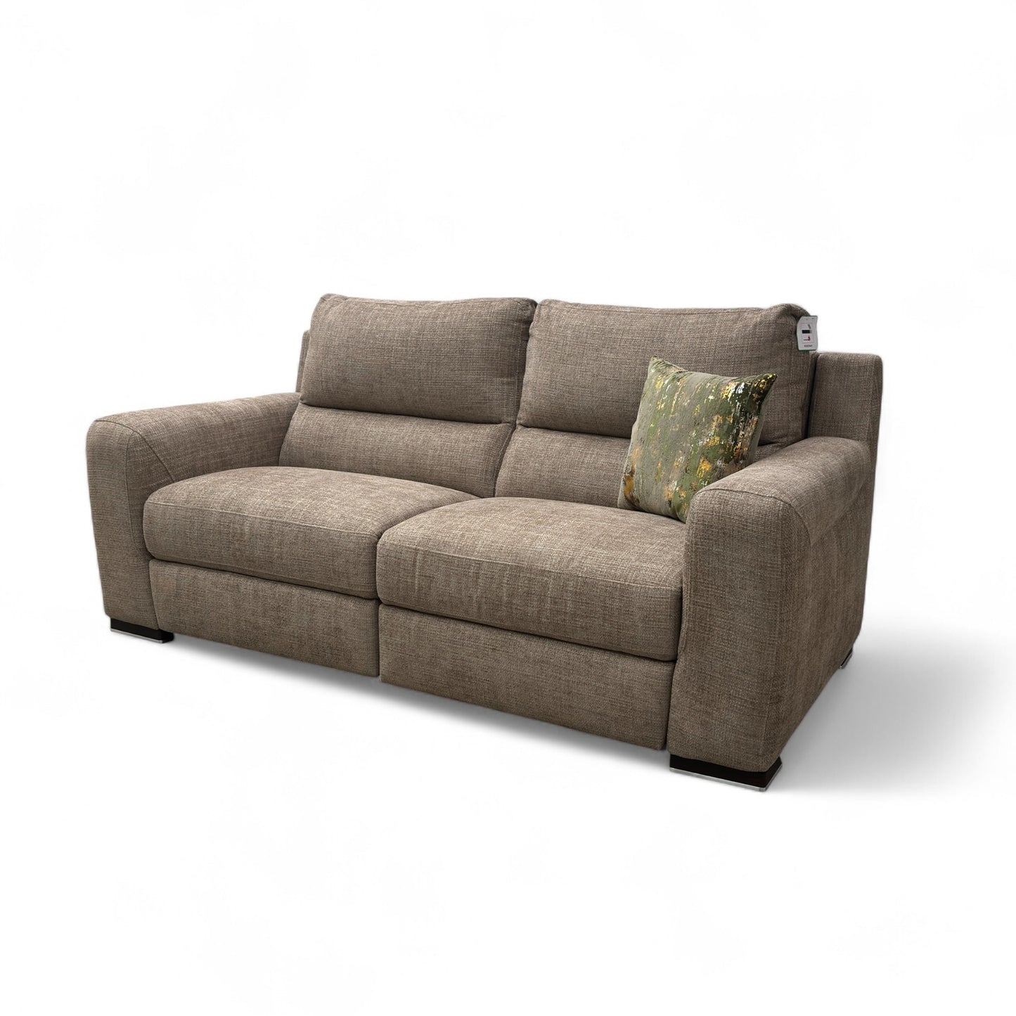 ‘Viali’ River Cappuccino 2 Woven Fabric 3 Seater Power Recliner Sofa