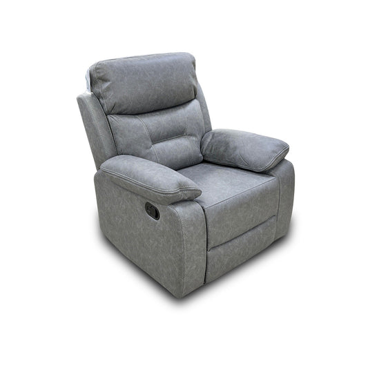 ‘Beaumont’ Grey Endurance Fabric Manual Recliner High Back Armchair