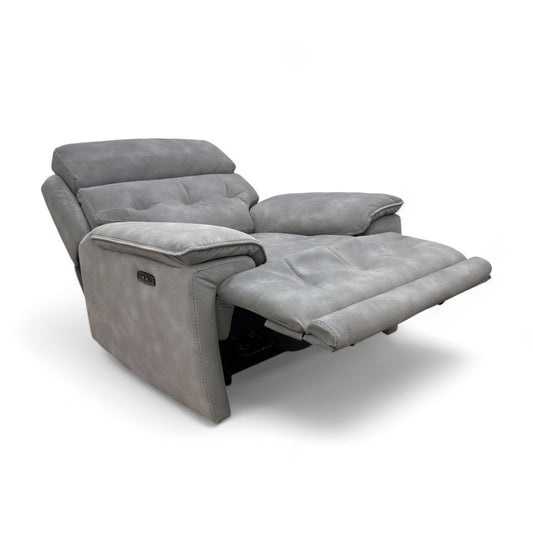‘Brescia’ Sfa-Pey-R09 Dove Velvet Power Recliner with Power Headrest