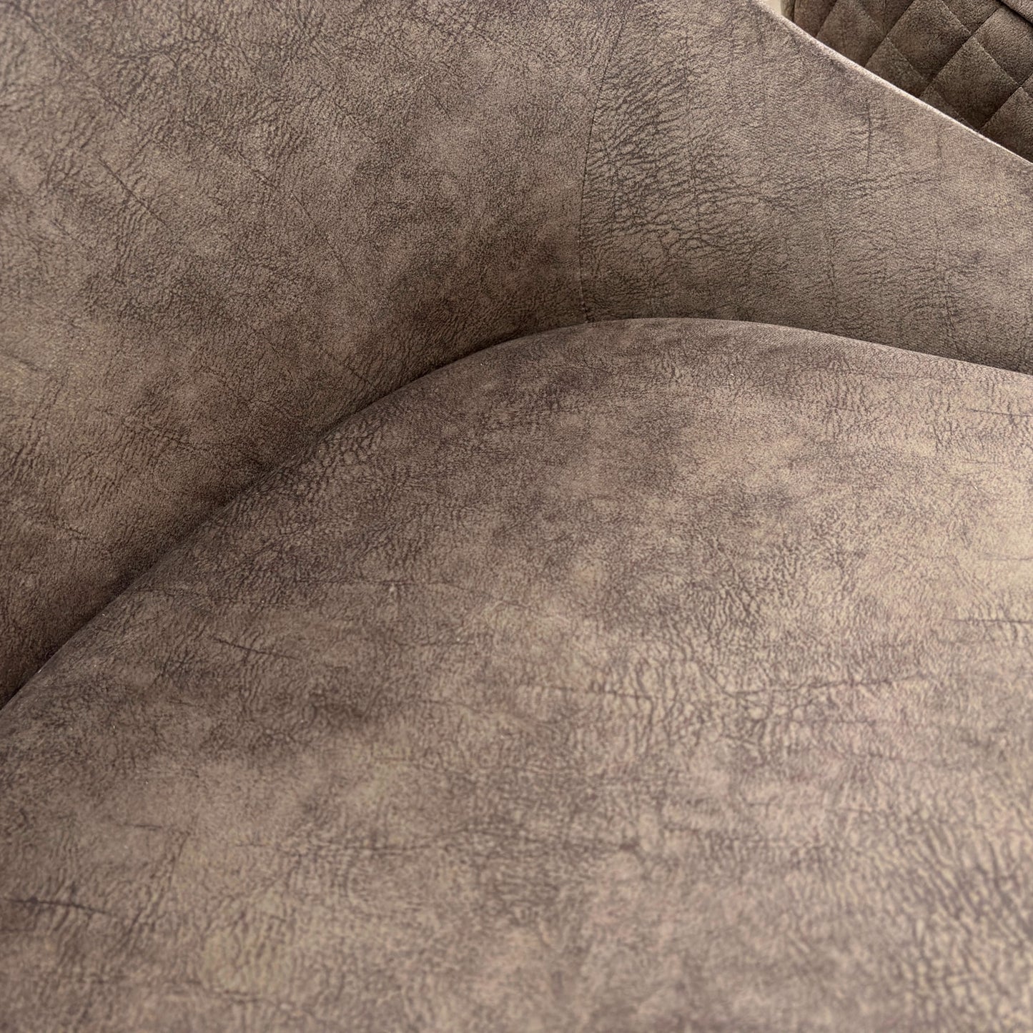 ‘Enterprise’ Taupe Faux Suede Quilted Finish Swivel Dining Chairs - Set of 4
